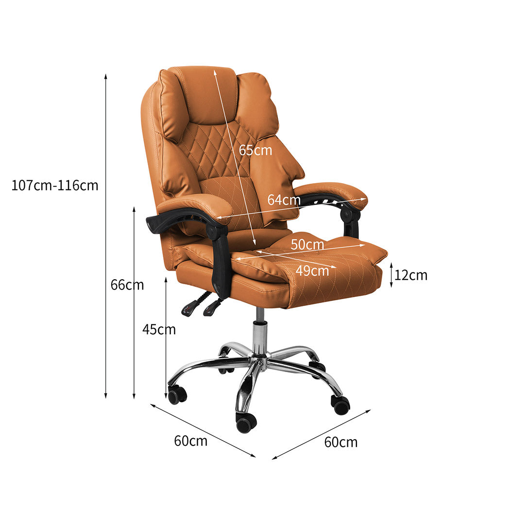 Gaming Chair Office Computer Brown No Footrest