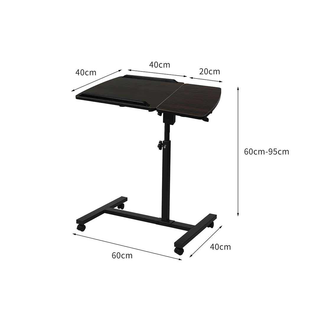 Mobile Laptop Desk Adjustable Oak