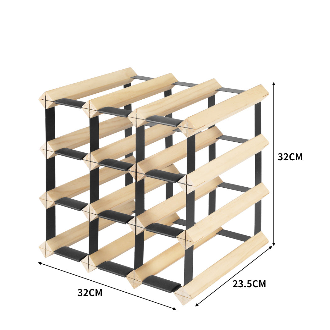 Timber Wine Storage Rack Wooden Cellar Organiser Display Stand