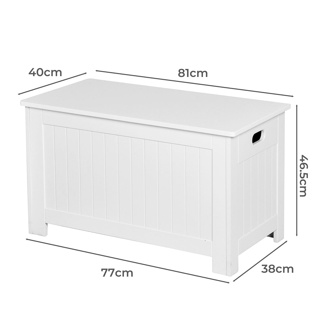 Kids Toy Box Storage Chest Cabinet White