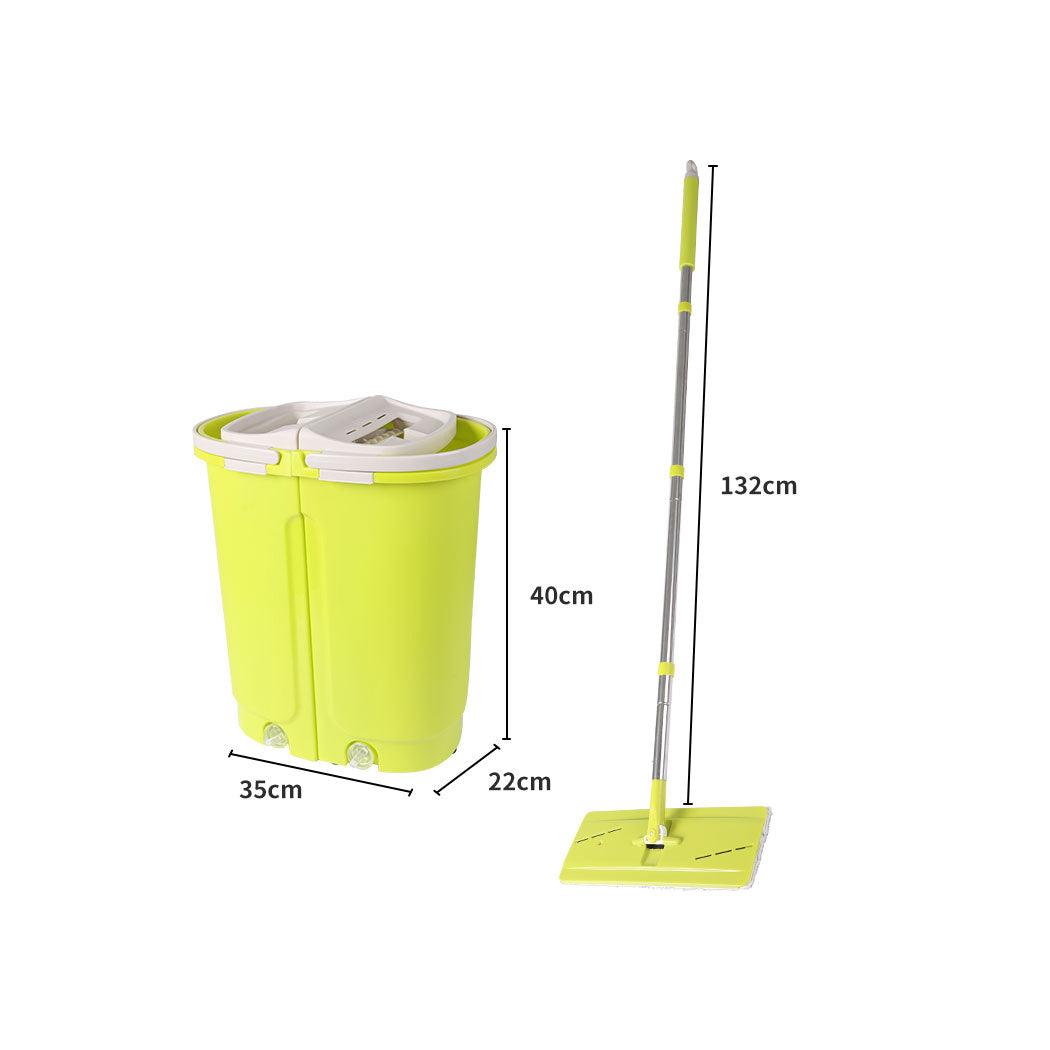 Cleanflo Flat Mop Bucket Set Cleaner Green