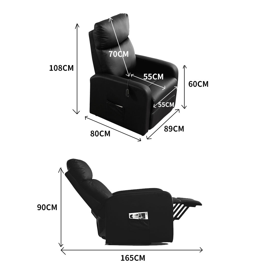 Electric Massage Chair Recliner Black