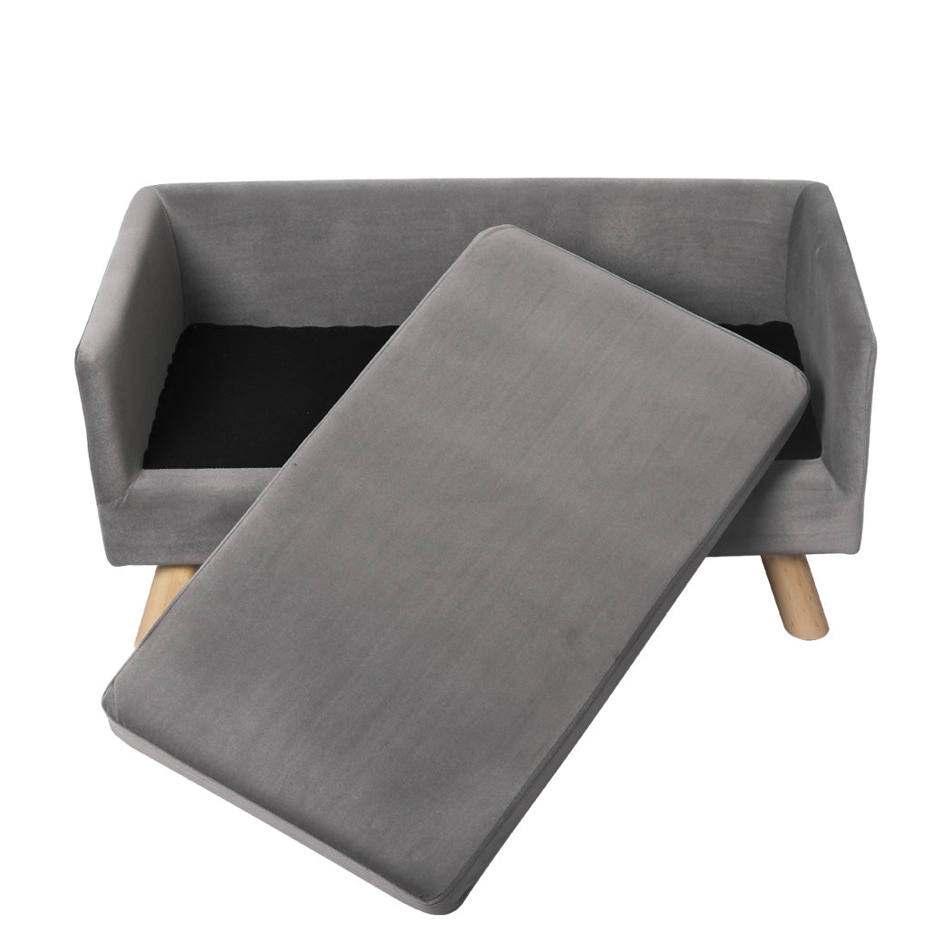 Pet Sofa Bed Dog Warm Soft Lounge - Grey