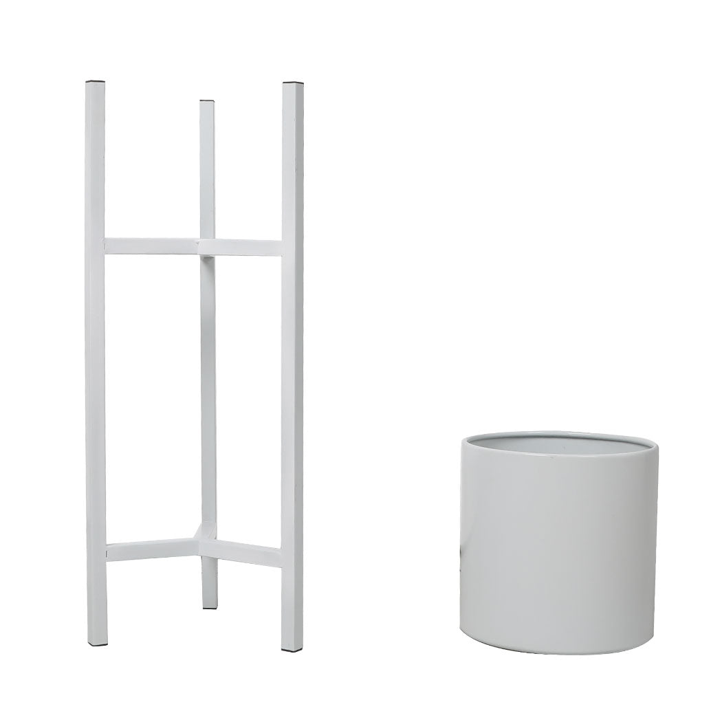 Plant Stand Garden Planter Metal White Small