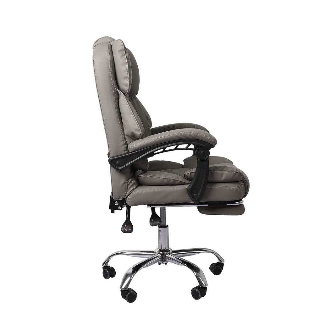 Gaming Chair Office Computer Grey Footrest