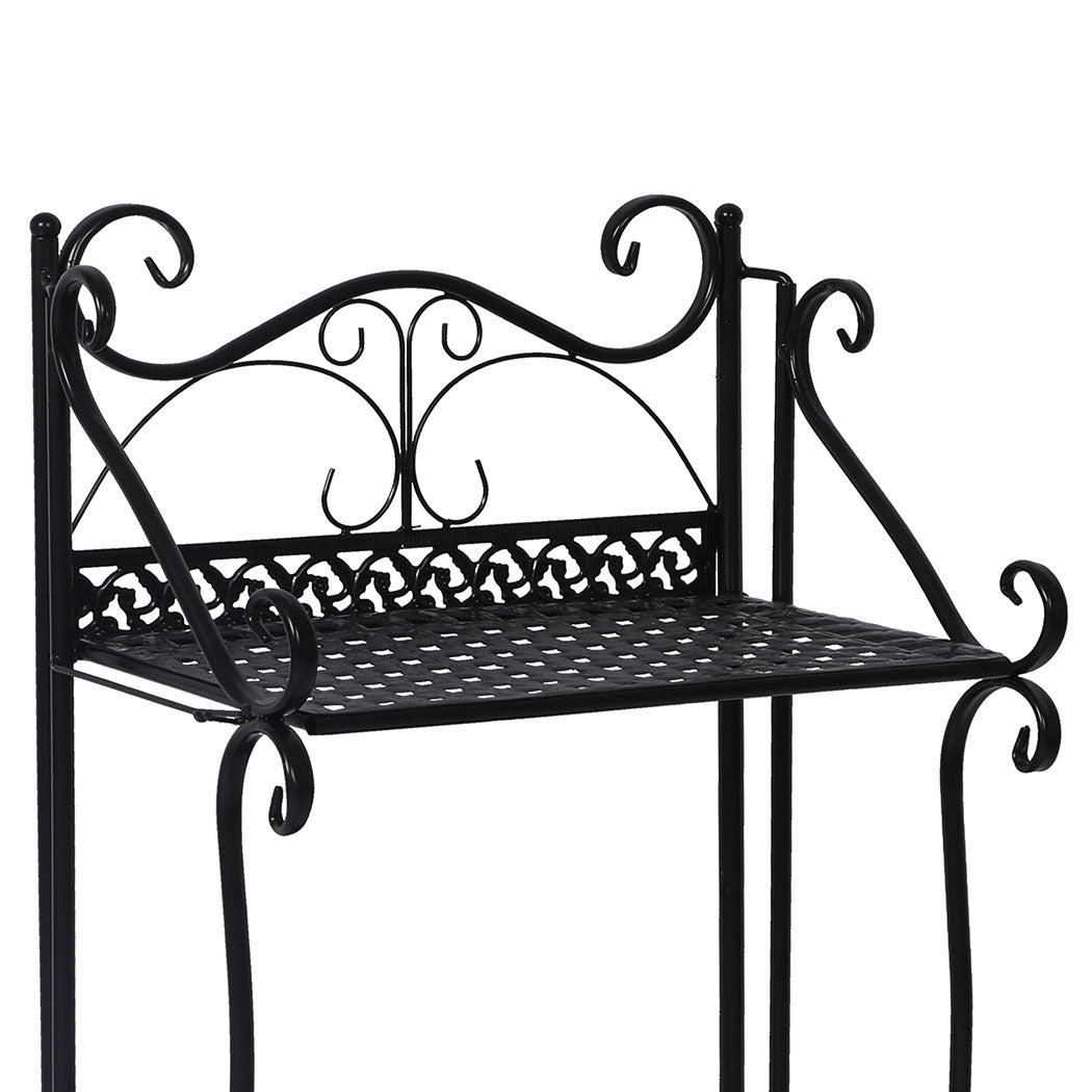 Plant Stand 4 Tiers Outdoor Indoor Black