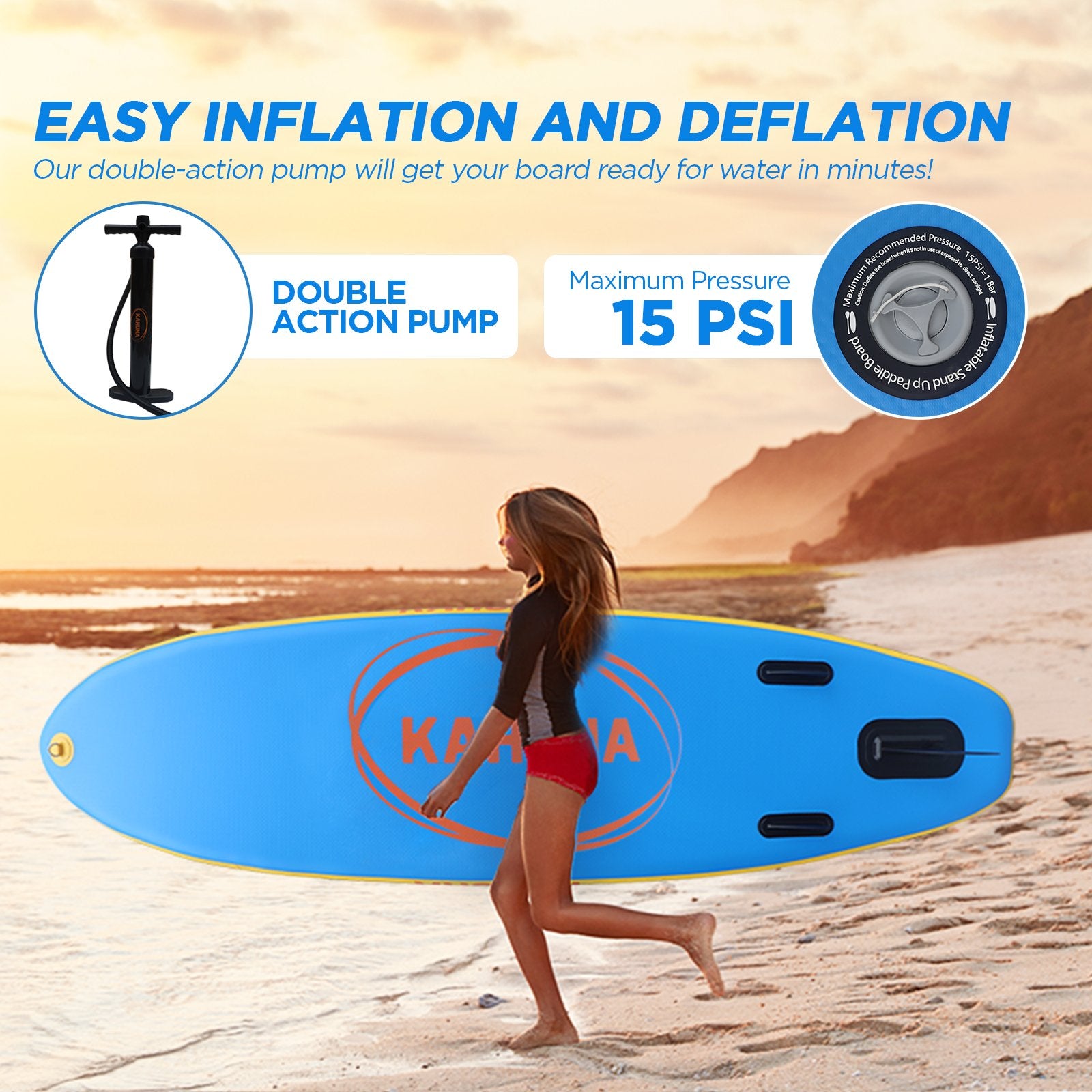 Inflatable Stand Up Paddle Board 10FT w/ iSUP Accessories