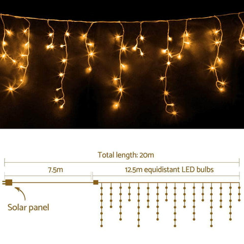 Illuminate the Night 12.5M 500 LED Solar Icicle Christmas Lights