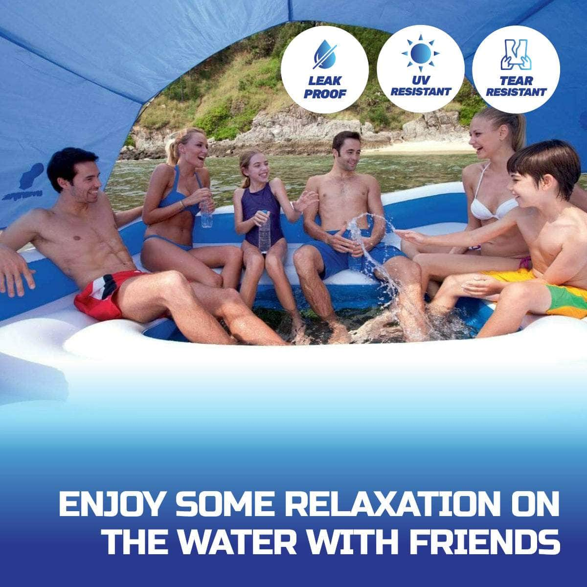 Inflatable 6 Person Island Mesh Bottom Built-In Cooler