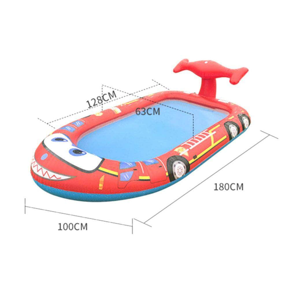 Inflatable Sprinkler Pool For Kids - Fire Engine