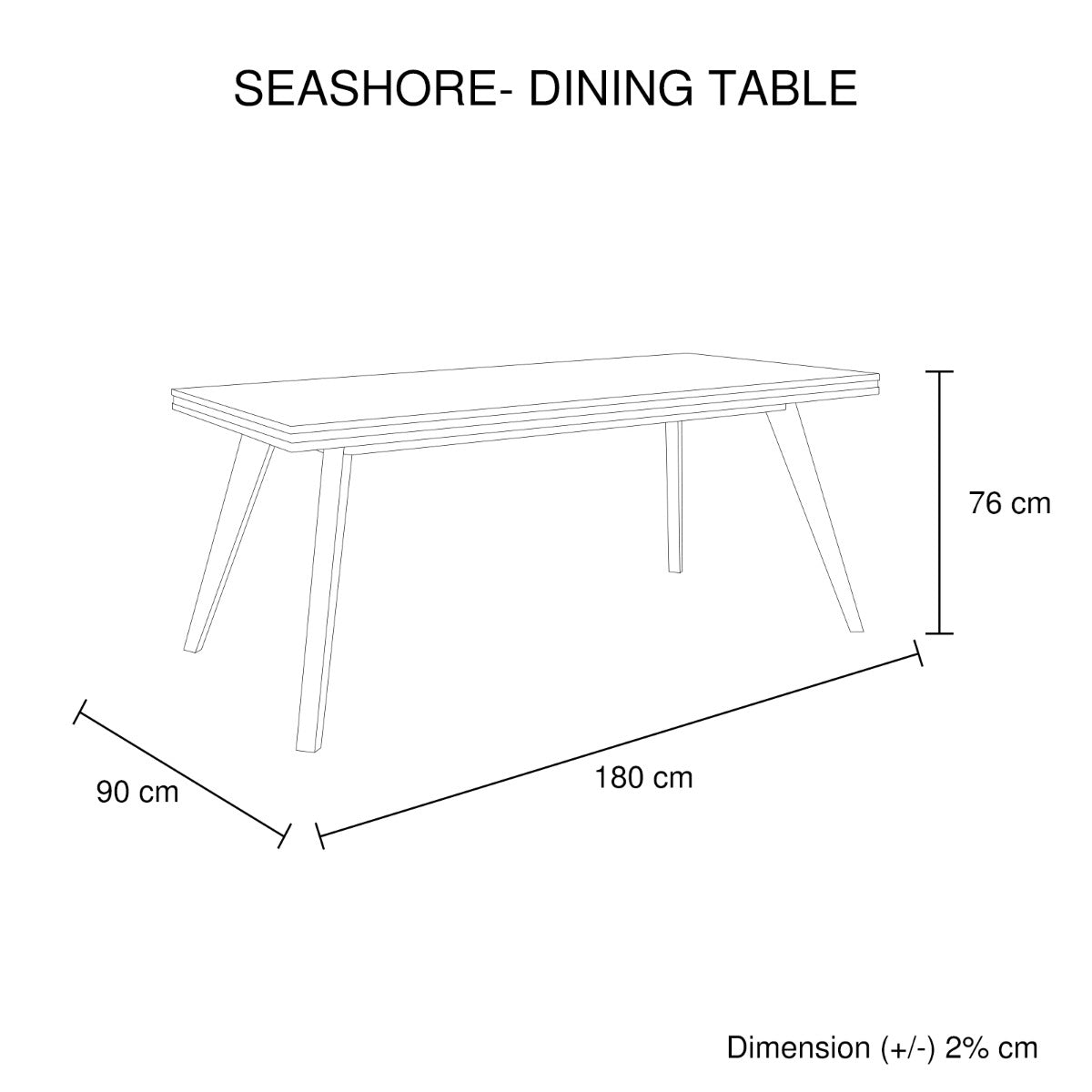 Dining Table 180Cm Medium Size Solid Acacia Wooden Frame In Silver Brush