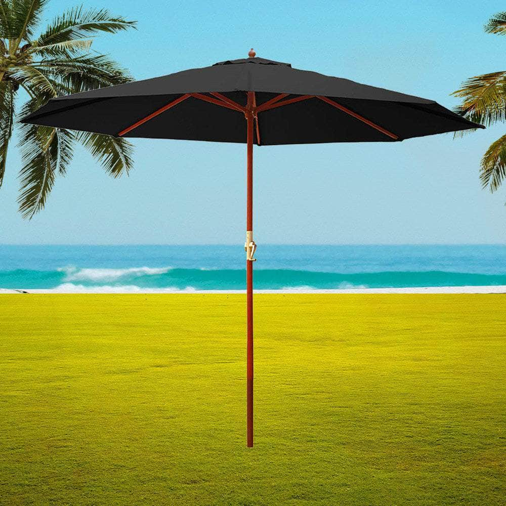 Instahut 3M Outdoor Pole Umbrella Cantilever Stand Garden Umbrellas Patio