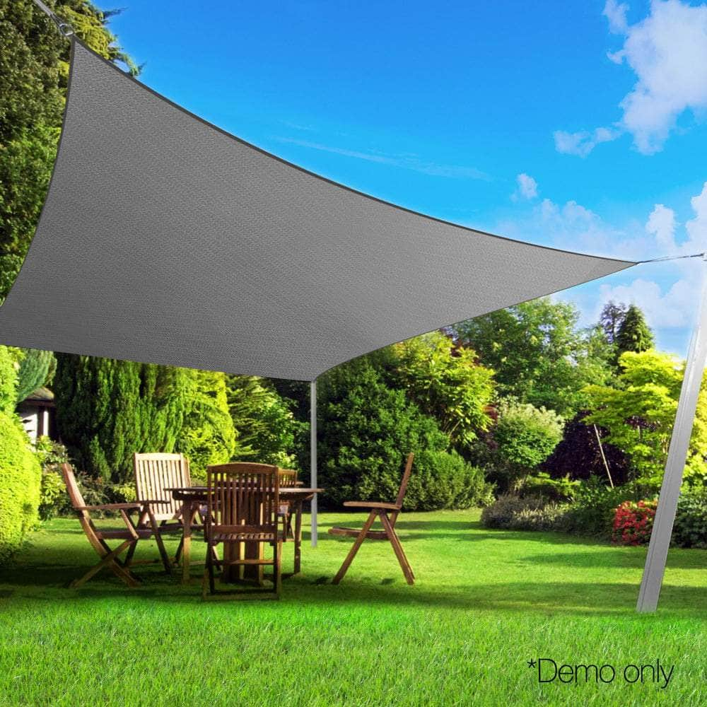 Instahut Sun Shade Sail Cloth Canopy Shadecloth Awning Outdoor Rectangle 280gsm