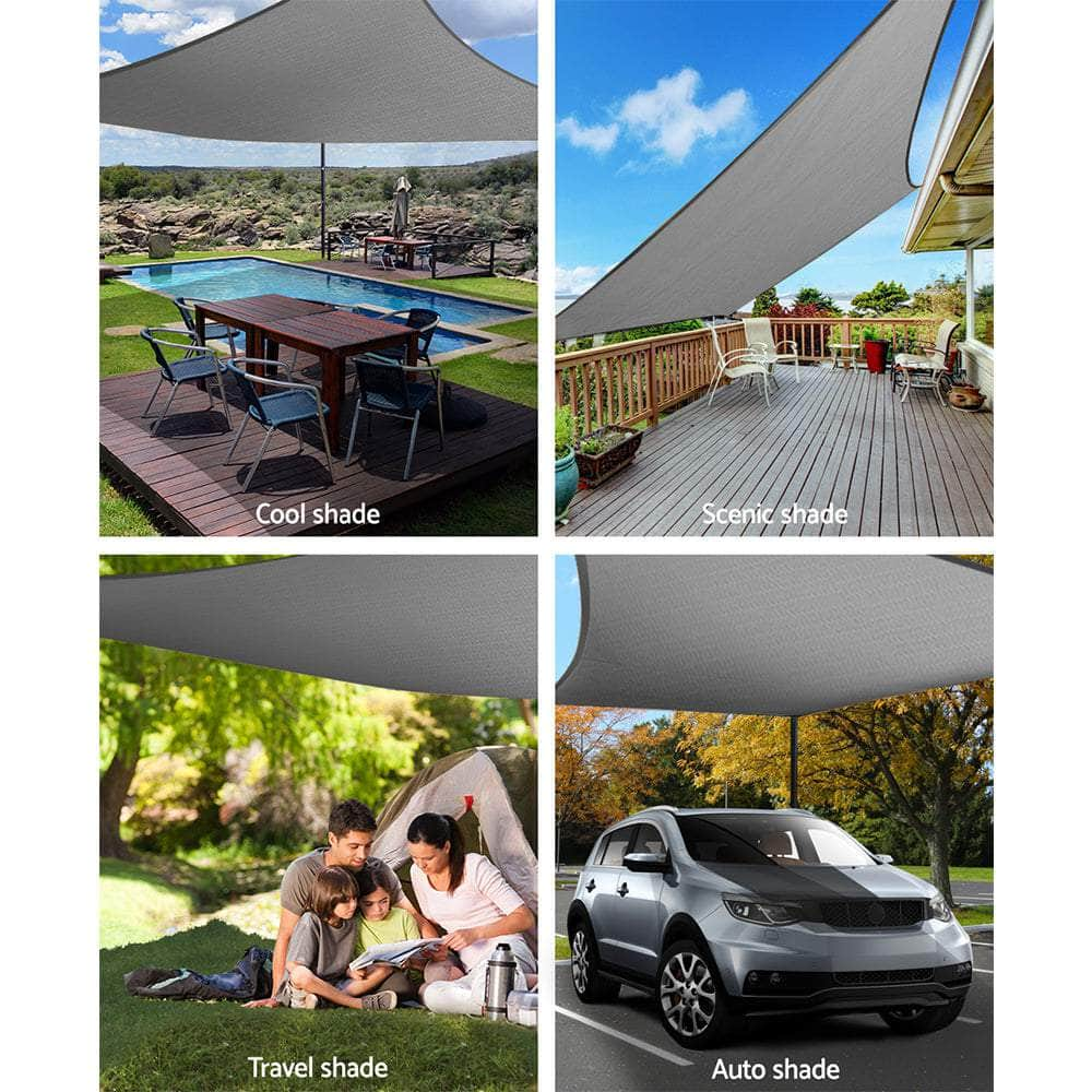 Instahut Sun Shade Sail Cloth Shadecloth Outdoor Canopy Rectangle 280gsm