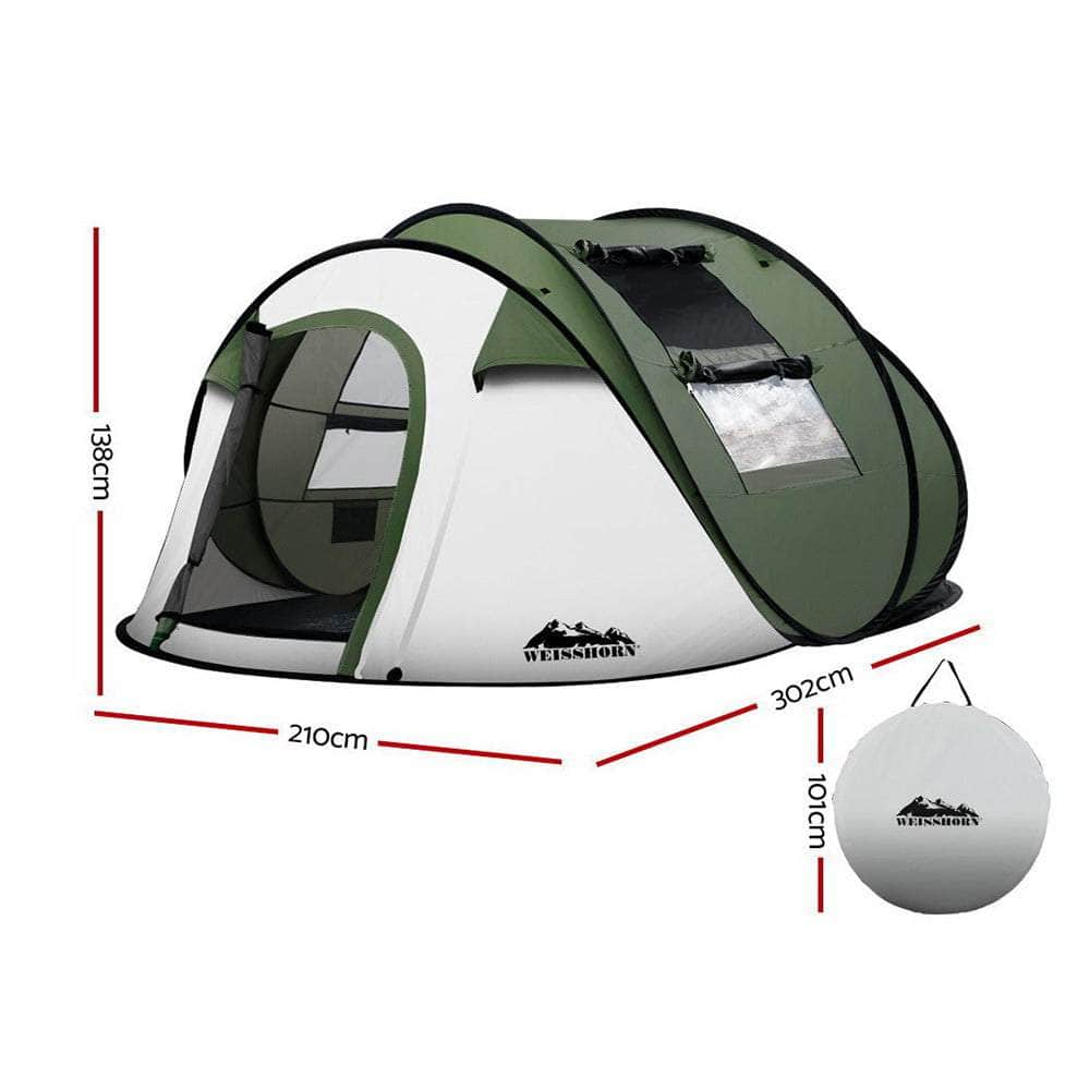 Instant Up Camping Tent 4-5 Person Pop Up Tents Family Hiking Beach Dome