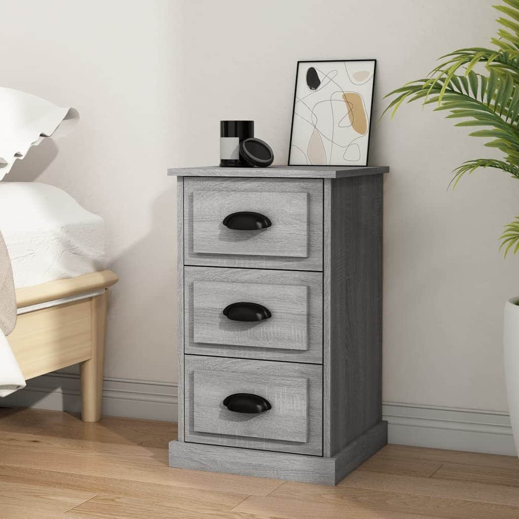 Ivory Serenity: White Engineered Wood Bedside Cabinet