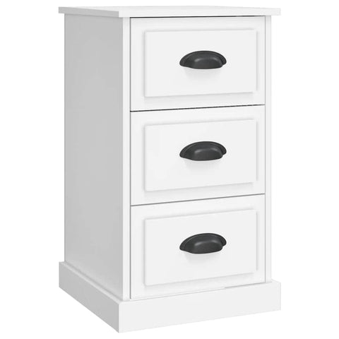 Ivory Serenity: White Engineered Wood Bedside Cabinet