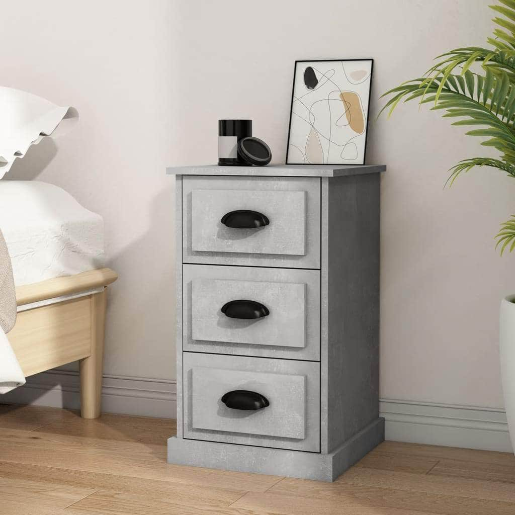 Ivory Serenity: White Engineered Wood Bedside Cabinet