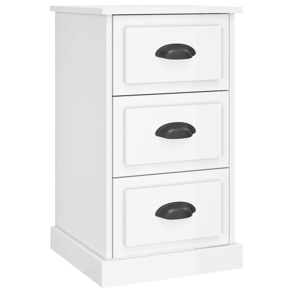 Ivory Serenity: White Engineered Wood Bedside Cabinet