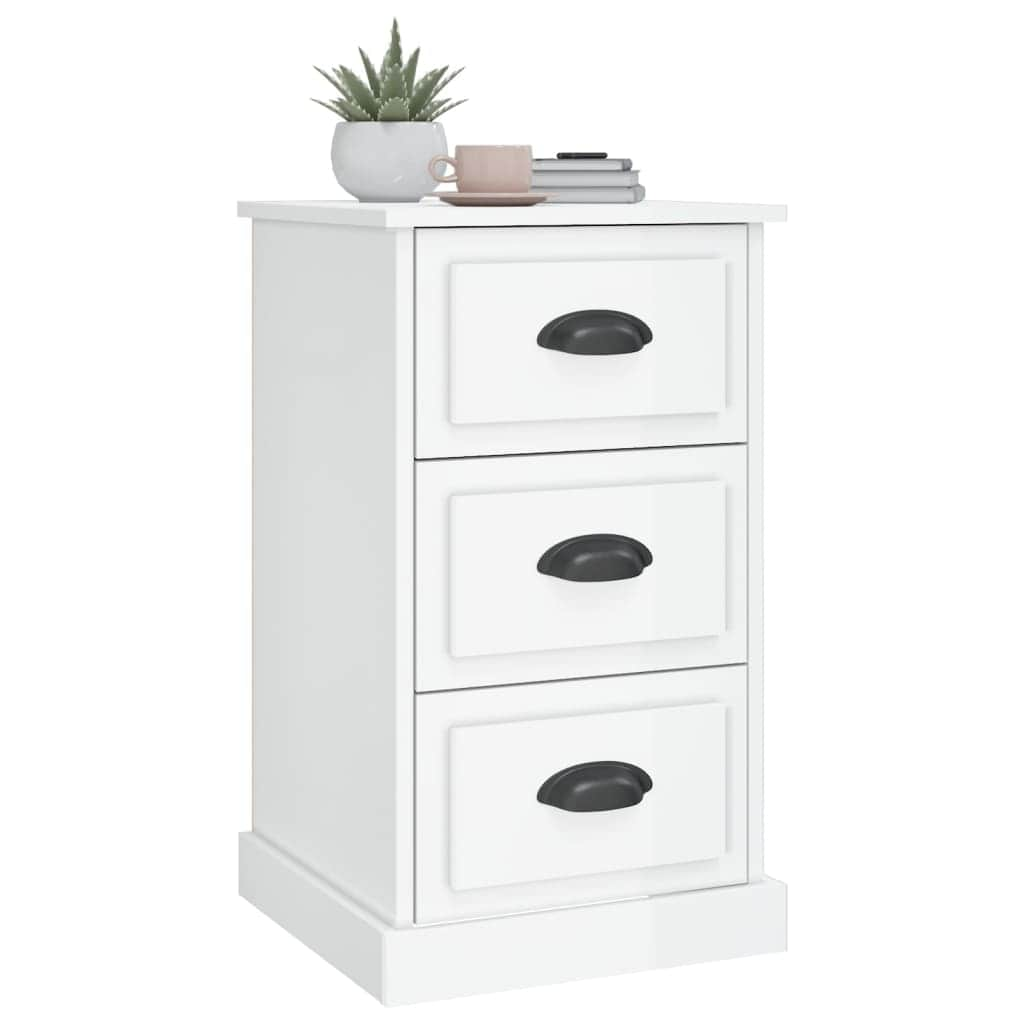 Ivory Serenity: White Engineered Wood Bedside Cabinet