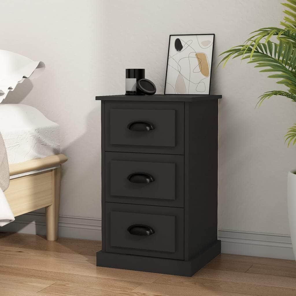 Ivory Serenity: White Engineered Wood Bedside Cabinet