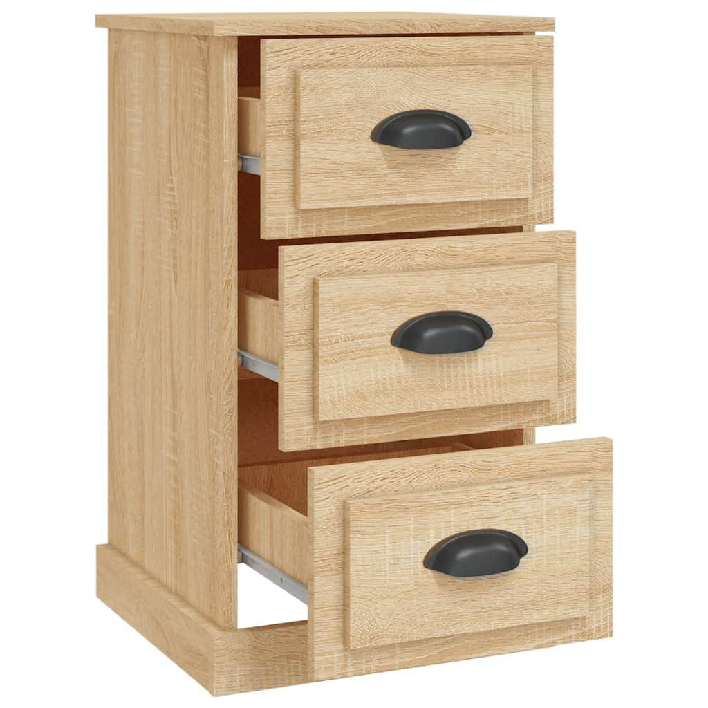 Ivory Serenity: White Engineered Wood Bedside Cabinet