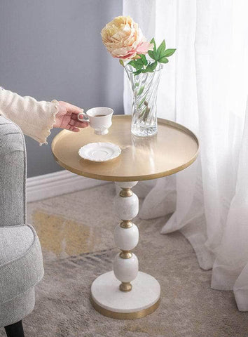 Jesicca Marble And Aluminuim Hand Made Side Table