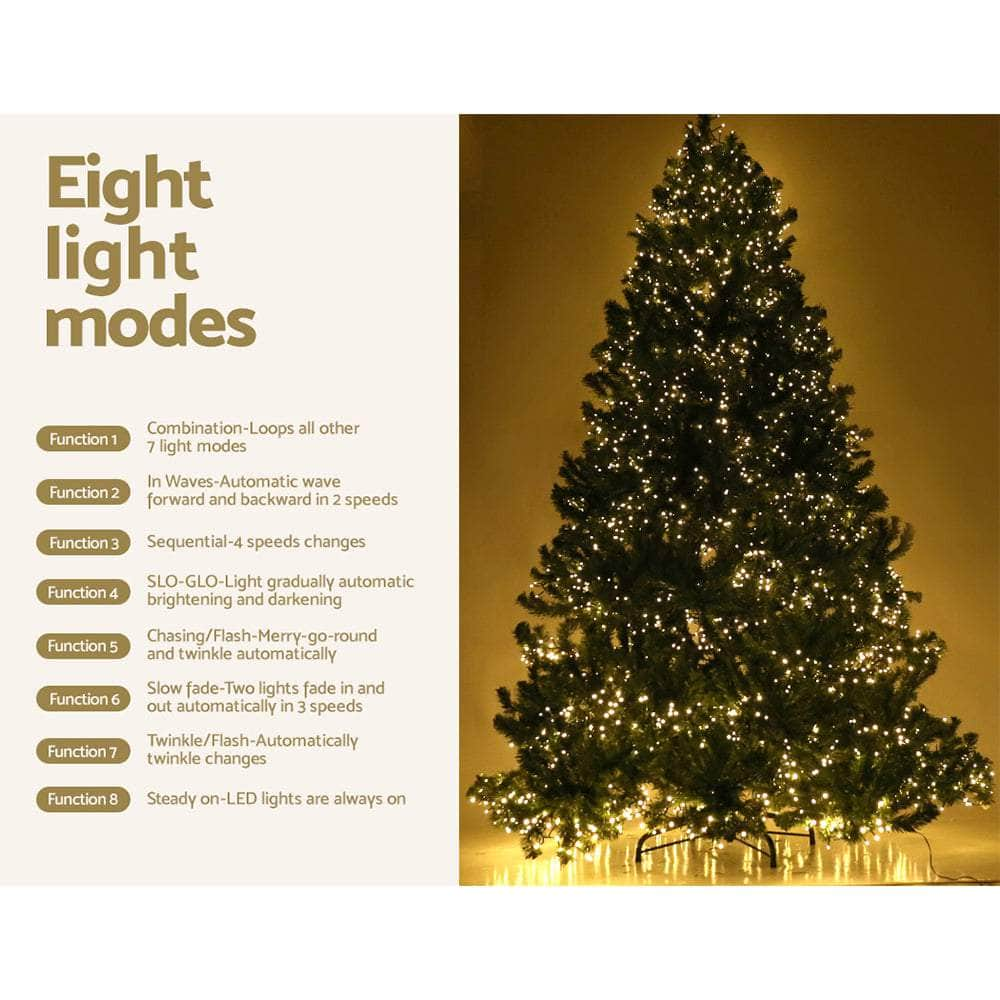 Jingle Jollys 2.4M 8FT Christmas Tree Xmas 3190 LED Lights Warm White 1436 Tips