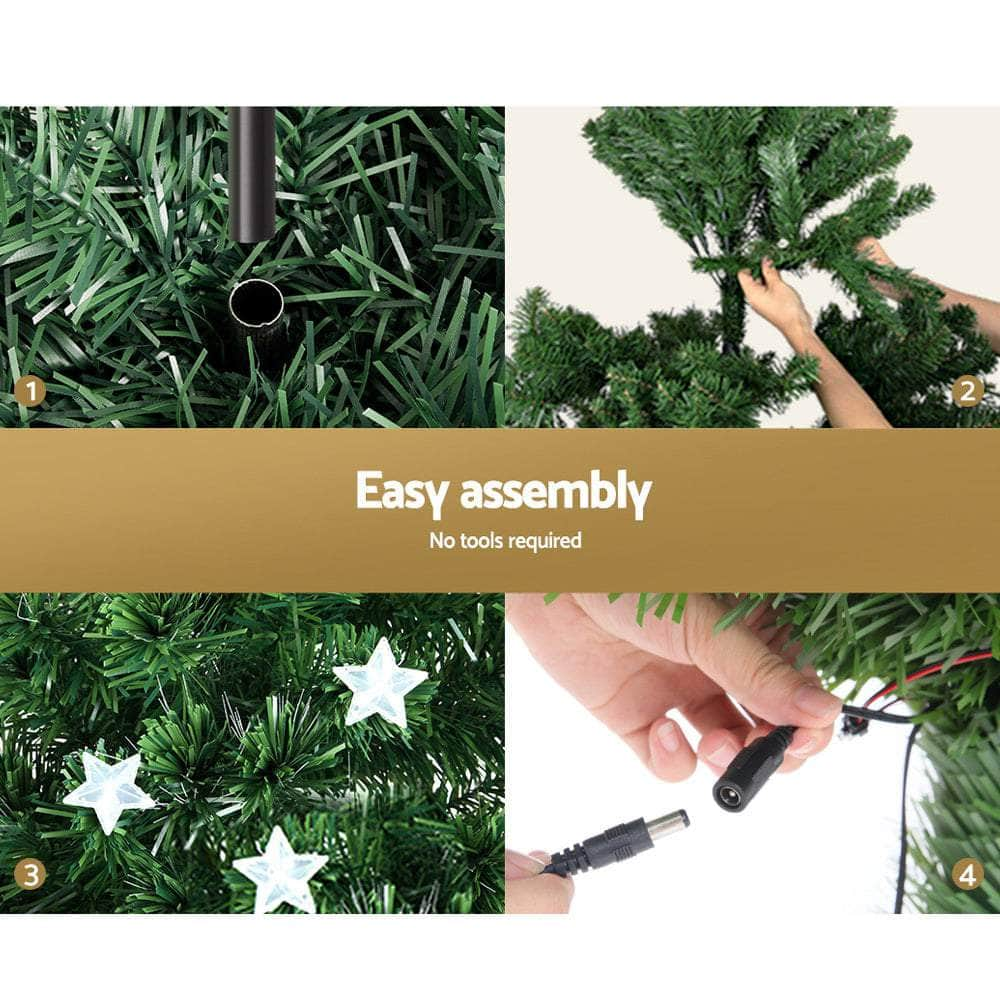 Jingle Jollys 2.4M 8FT LED Christmas Tree Xmas Optic Fiber Multi Colour Lights