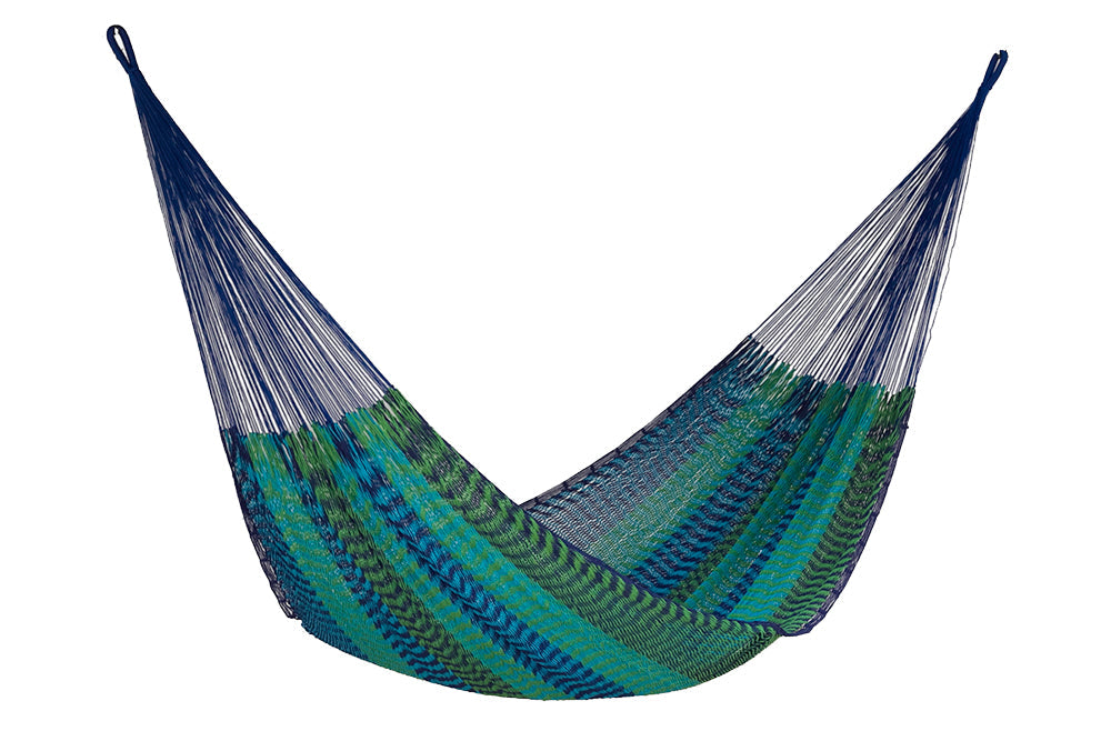 Jumbo Size Outdoor Cotton Mexican Hammock in Caribe Colour