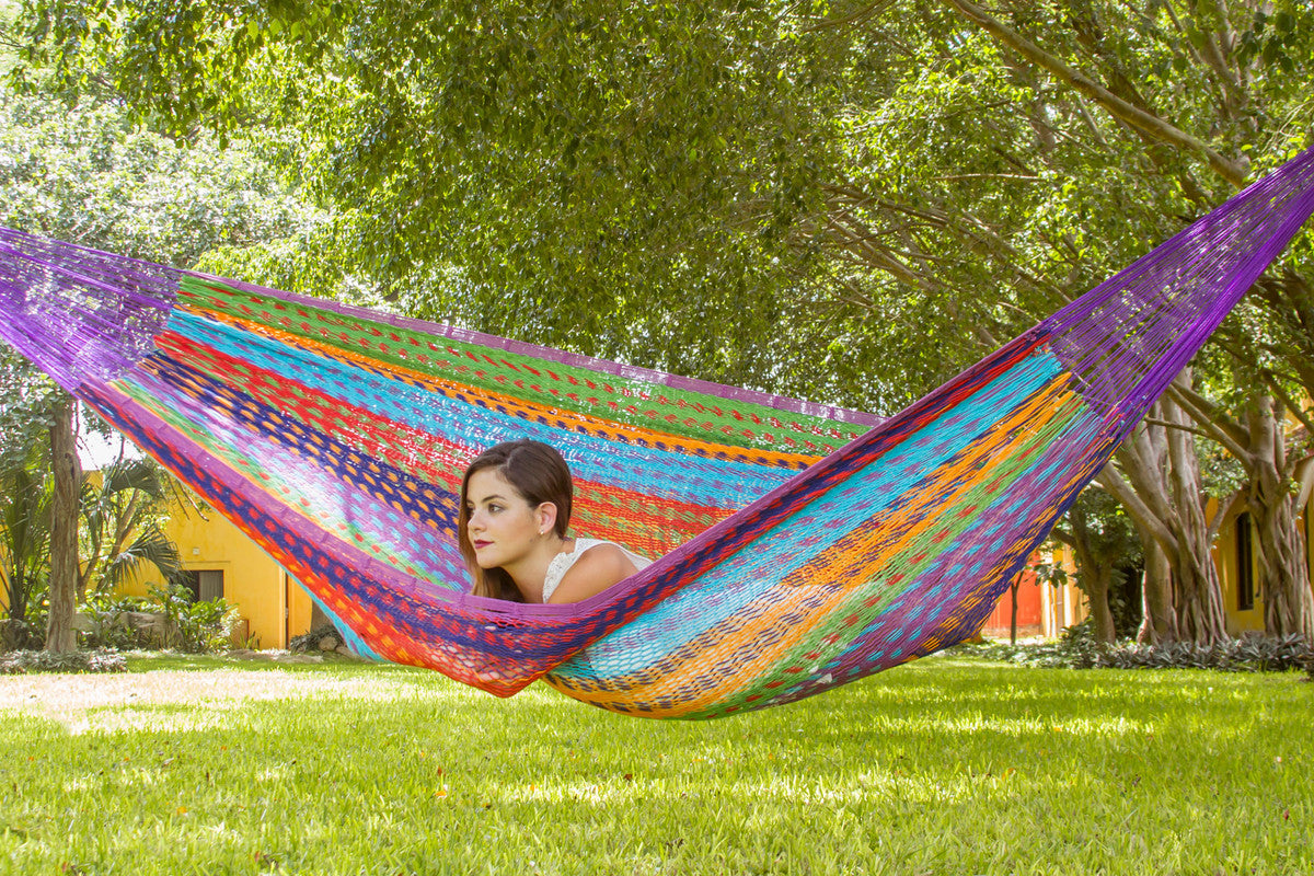 Jumbo Size Outdoor Cotton Mexican Hammock in Colorina Colour