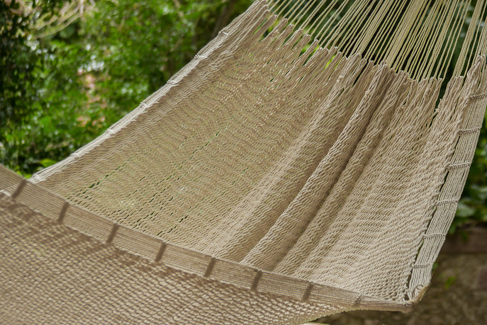 Jumbo Size Outdoor Cotton Mexican Hammock in Cream Colour