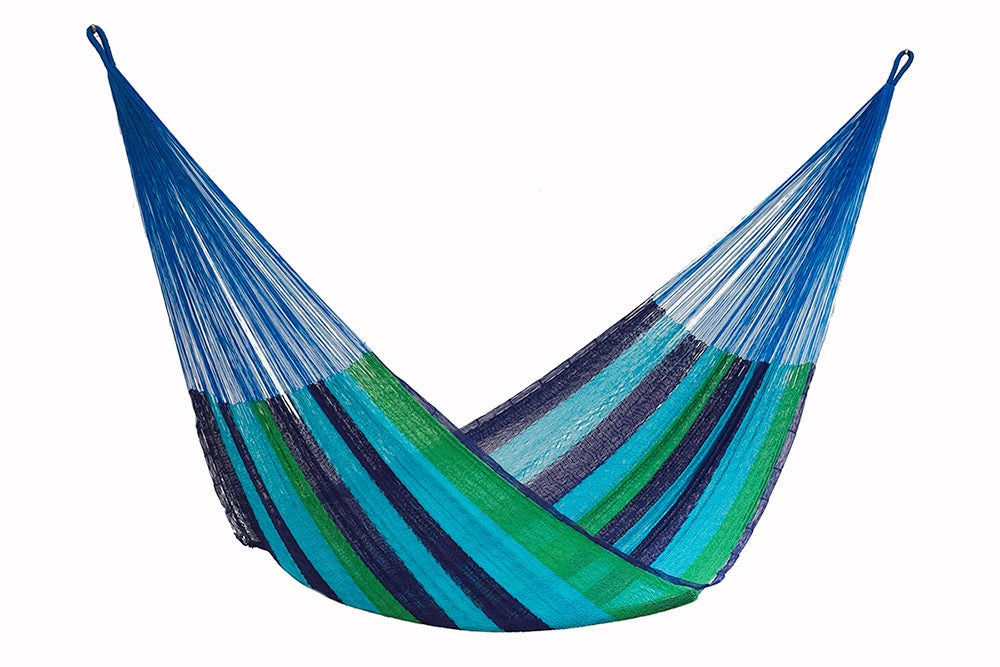 Jumbo Size Outdoor Cotton Mexican Hammock in Oceanica Colour