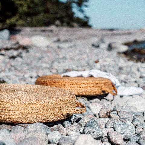 Jute Hand Braided Natural Floor-Pallet Cushion 60 X 60 X 20 Cm