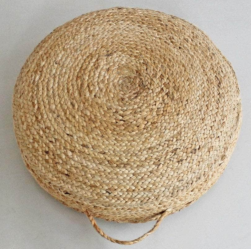 Jute Hand Braided Natural Floor-Pallet Cushion 60 X 60 X 20 Cm