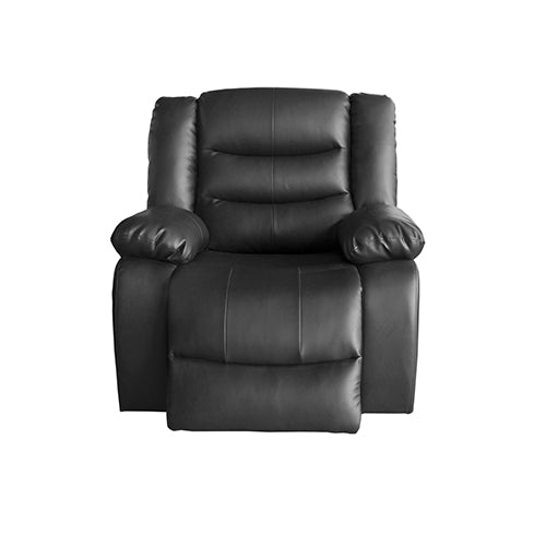 Recliner Sofa In Faux Leather Lounge Couch In Black