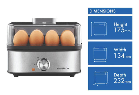 Kambrook 3 Way Compact Egg Electric Cooker KEG655BSS2JAN1