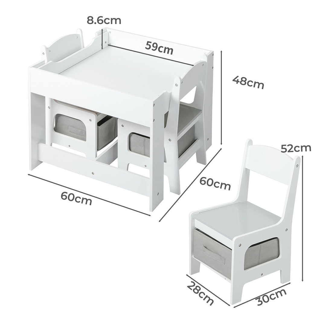 Kids Table and Chairs Set Storage