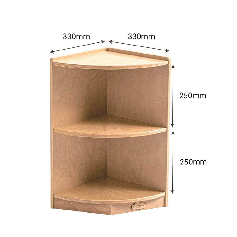 Kids 2 Tier Corner Shelf Wooden Storage Cabinet