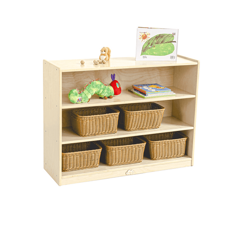 Kids 3 Shelf Wooden Bookcase Organiser Storage - H76cm