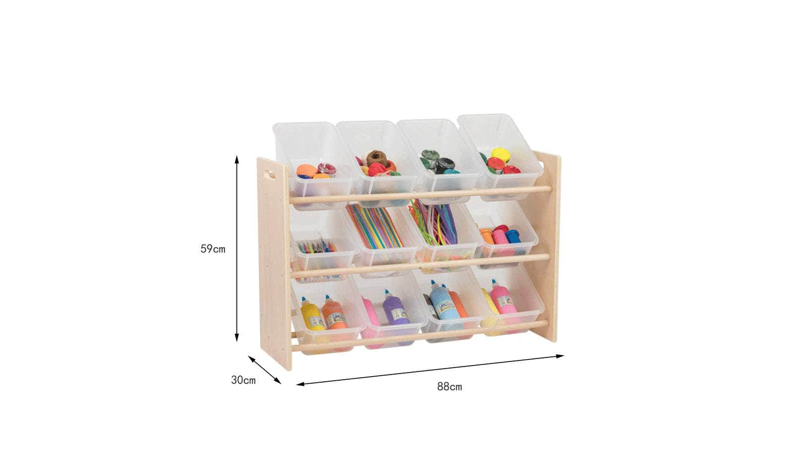 Kids 3 Tier Toy Storage Rack Organiser Display Shelf With Bins