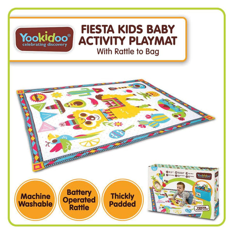 Kids Baby Activity Playmat to Bag with Musical Rattle