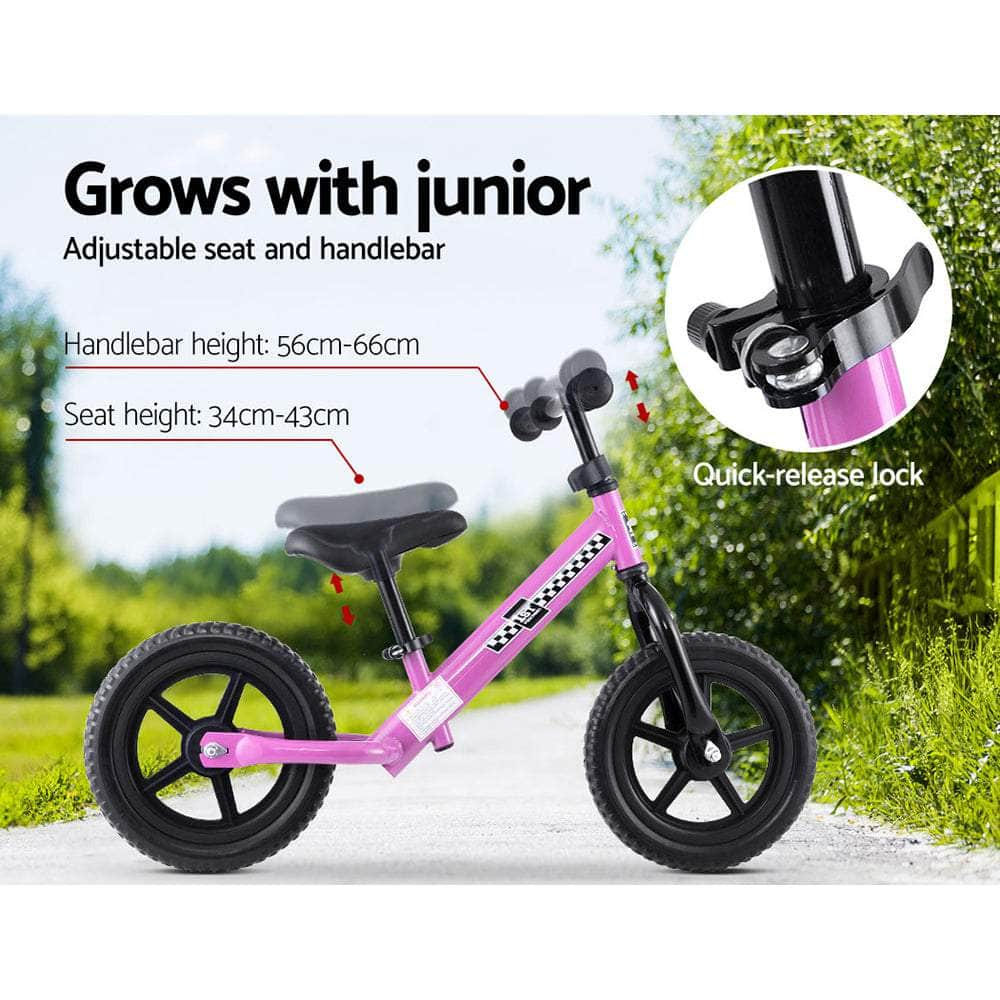 Kids Balance Bike Ride On Toys Puch Bicycle Wheels Toddler Baby 12" Bikes Pink