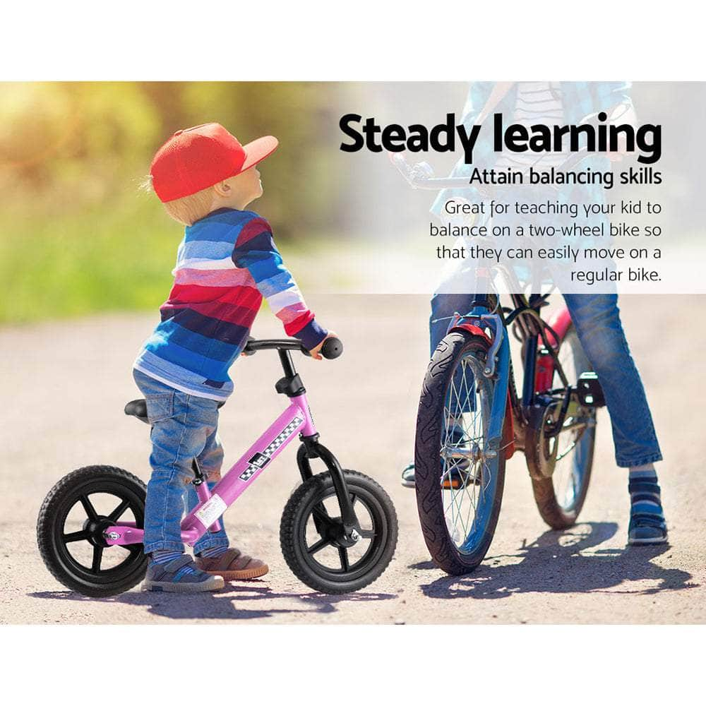 Kids Balance Bike Ride On Toys Puch Bicycle Wheels Toddler Baby 12" Bikes Pink