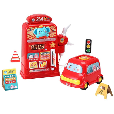 Kids Gas Petrol Station Pumper Pretend Play Toys Car Music Card Playset