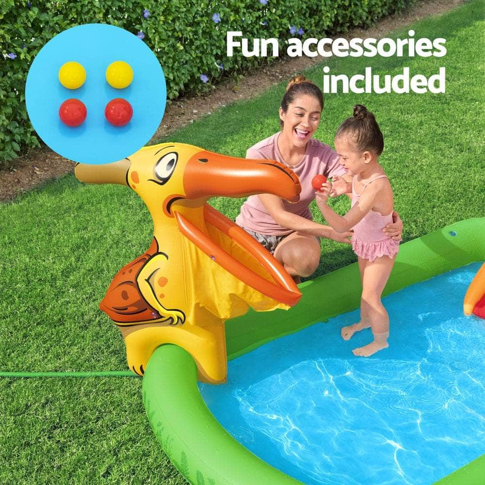 Kids Inflatable Play Splash Pool w/ Slide 242x140cm