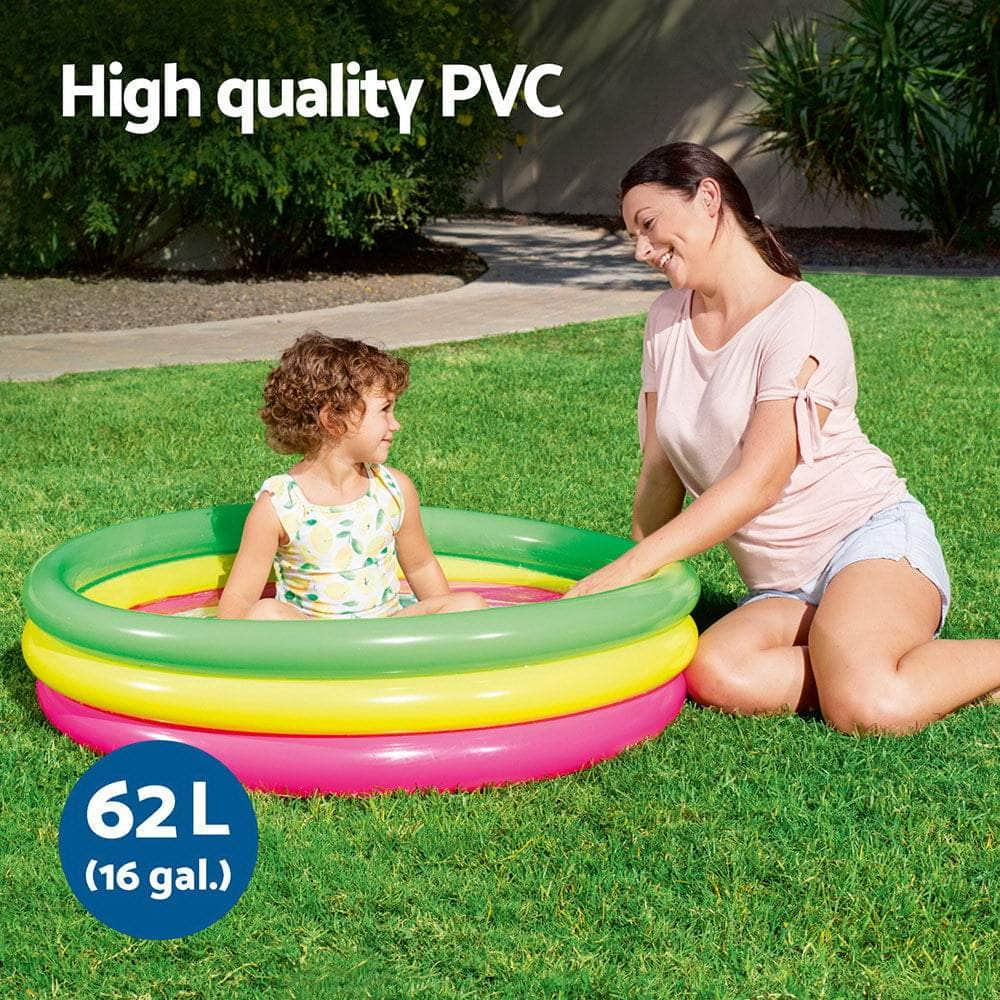 Kids Inflatable Pool Above Ground Round Splash Pool 102X102X25Cm