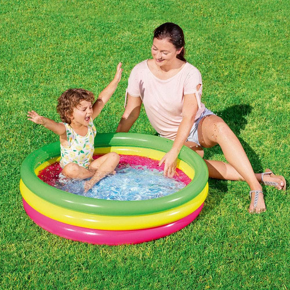 Kids Inflatable Pool Above Ground Round Splash Pool 102X102X25Cm