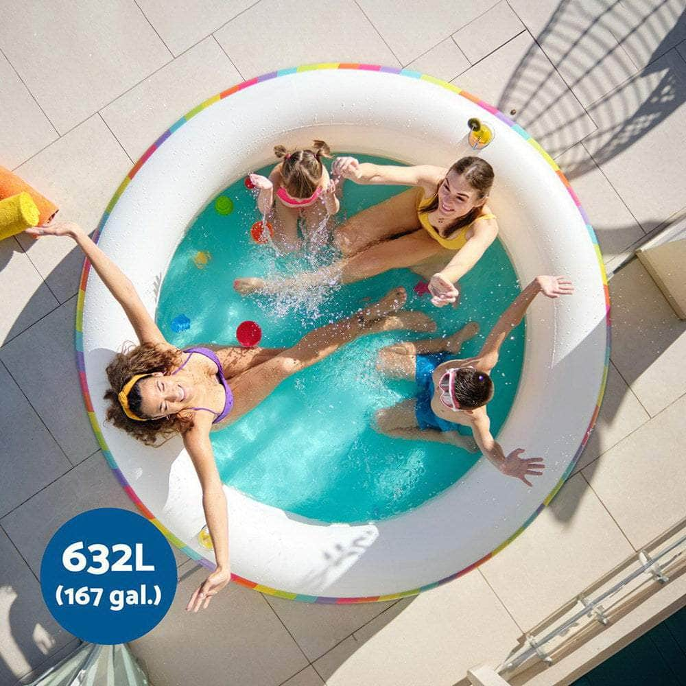 Kids Inflatable Pool with Cup Holders - Rainbow