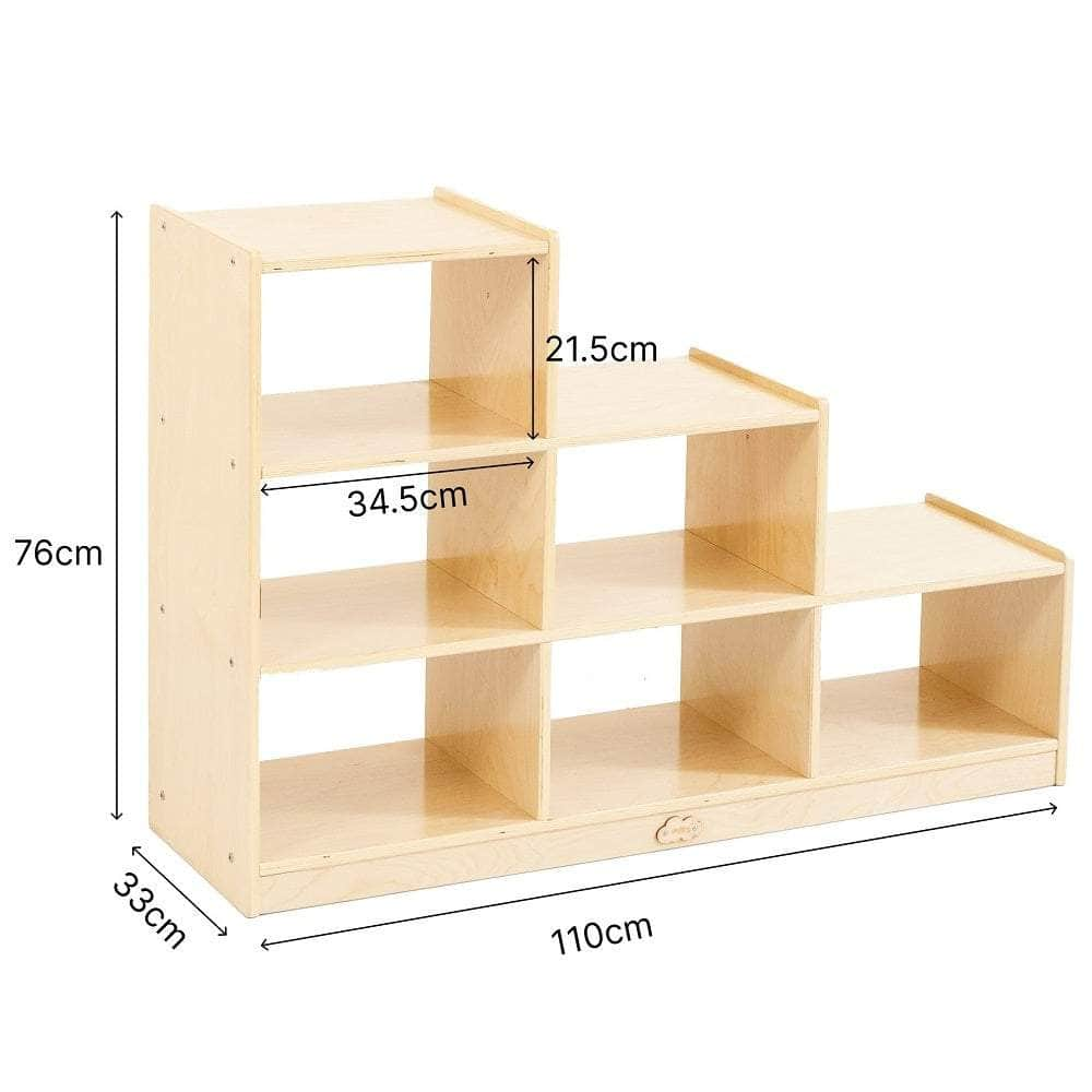 Kids Ladder Storage Cabinet With 6 Bins - H76cm